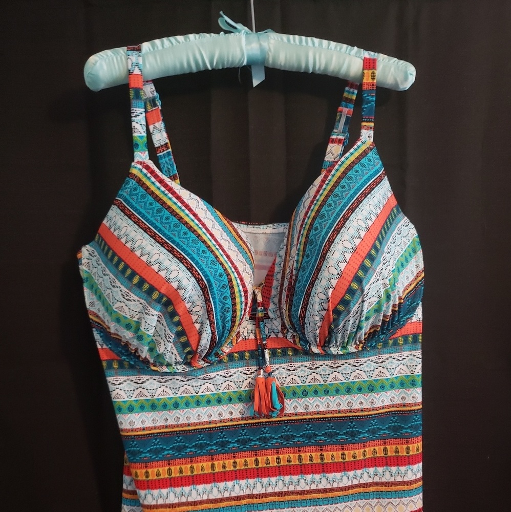 Lane Bryant tribal print swim top